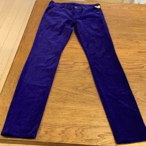 7 FOR ALL MANKIND PURPLE VELOUR SKINNY PANTS.  NEW